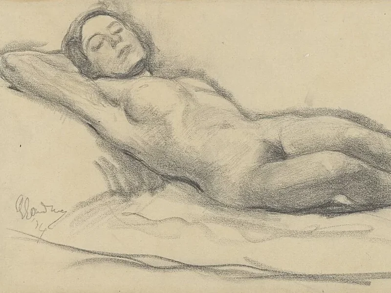1880-Louis Goudman - Nudo femminile sdraiato